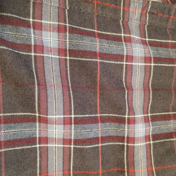Eddie Bauer Men's Size Large Relaxed Fit Flannel Shirt Black Blue Red - Picture 4 of 10